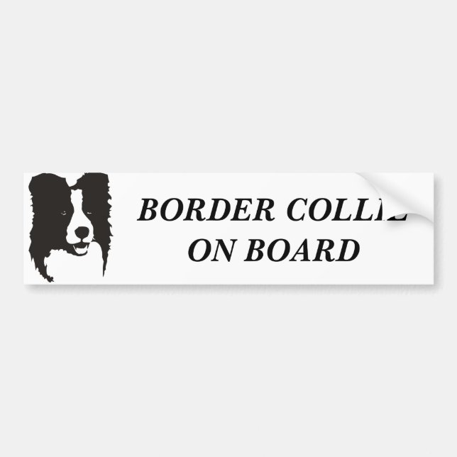 Border Collie On Board Bumper Sticker (Front)