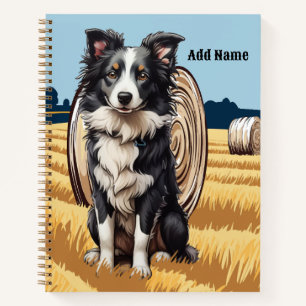Border Collie on Farm Notebook