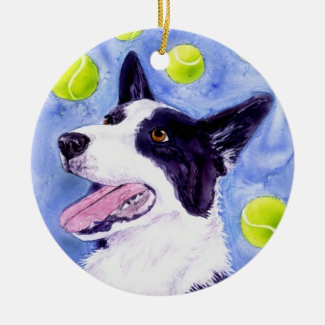 Border Collie Ornament - "Magpie's Gold" (Front)