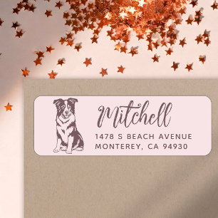 Border Collie Owner Return Address Dog Owner label