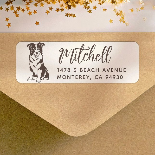 Border Collie Owner Return Address Dog Owner label (Creator Uploaded)