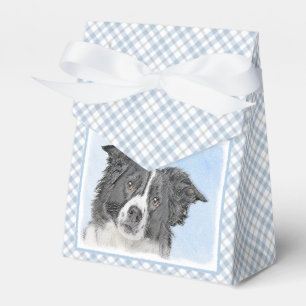 Border Collie Painting - Cute Original Dog Art Favour Box