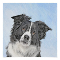 Border Collie Painting - Cute Original Dog Art