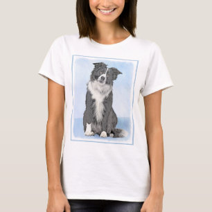 Border Collie Painting - Cute Original Dog Art T-Shirt