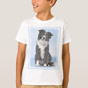 Border Collie Painting - Cute Original Dog Art T-Shirt