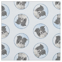 Border Collie Painting Rough Black & White Dog Art