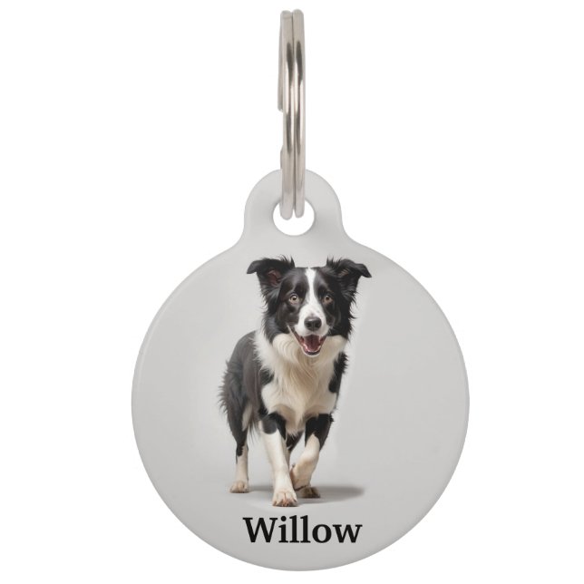 Border Collie Personalise Pet Tag (Front)