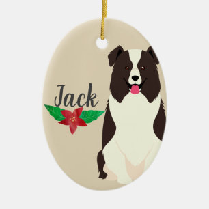 Border Collie Personalised Ceramic Tree Decoration