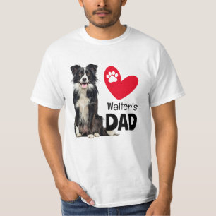 Border Collie Personalised Dad T-Shirt