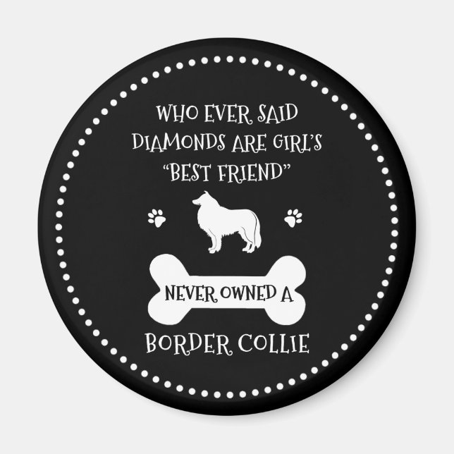 Border Collie Pet Dog Best Friend Magnet (Front)