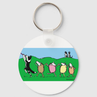 Border Collie Pied Piper Key Ring