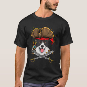 Border Collie Pirate Kids Dog Pirate Pumpkin Hall T-Shirt