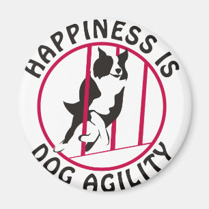 Border Collie Poles Agility Happiness Magnet