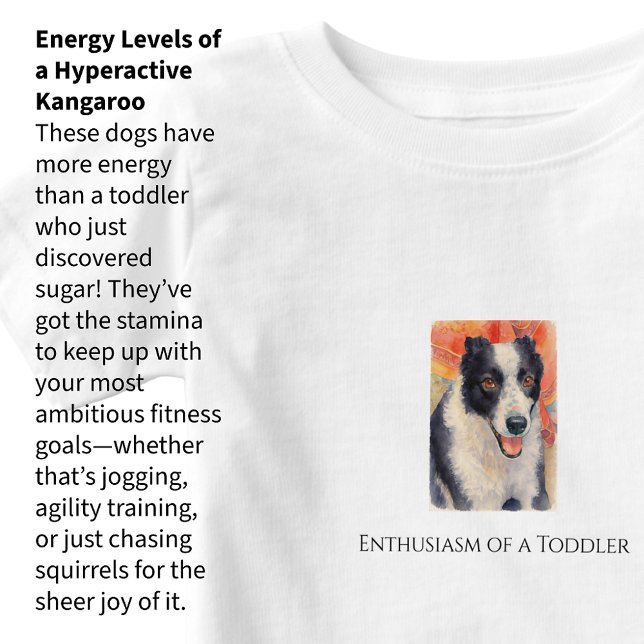 Border Collie Portrait Digital Painting Baby T-Shirt (Creator Uploaded)