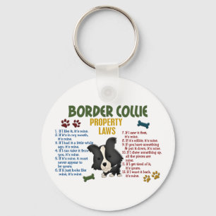 Border Collie Property Laws 4 Key Ring