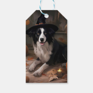 Border Collie Pumpkins Halloween Scary  Gift Tags