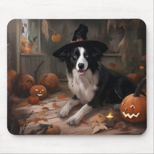 Border Collie Pumpkins Halloween Scary Mouse Pad