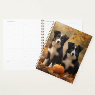 Border Collie Puppy Autumn Delight Pumpkin Planner