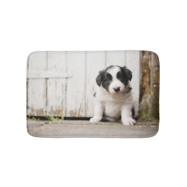 Border Collie Puppy Bath Mat (Front)