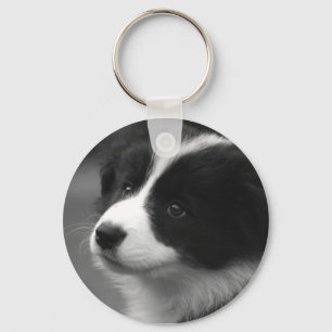 Border Collie Puppy Key Ring