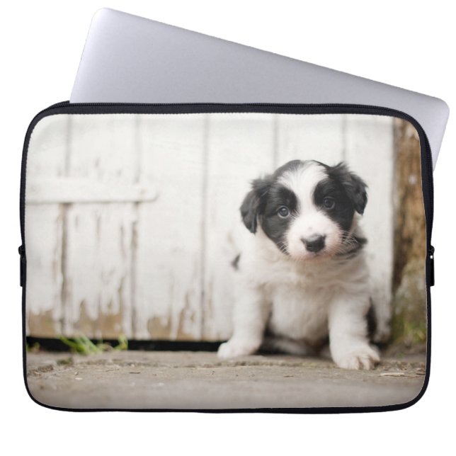 Border Collie Puppy Laptop Sleeve (Front)