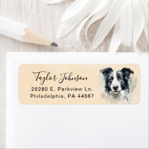 Border Collie Return Address Label