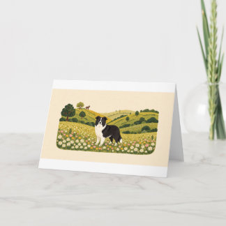 Border Collie Rolling Hills Meadow Greeting Card