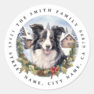 Border Collie Round Stickers