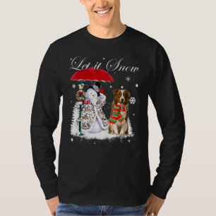 Border Collie Santa Dog Christmas Snowman Xmas Paj T-Shirt