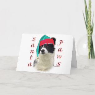 Border Collie Santa Paws Holiday Card