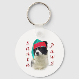 Border Collie Santa Paws Key Ring