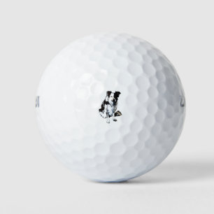 Border collie sheep dog golf balls