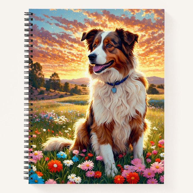 Border Collie Shepherd Dog Notebook (Front)