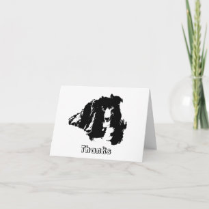 Border Collie Silhouette Dog Thank You Card