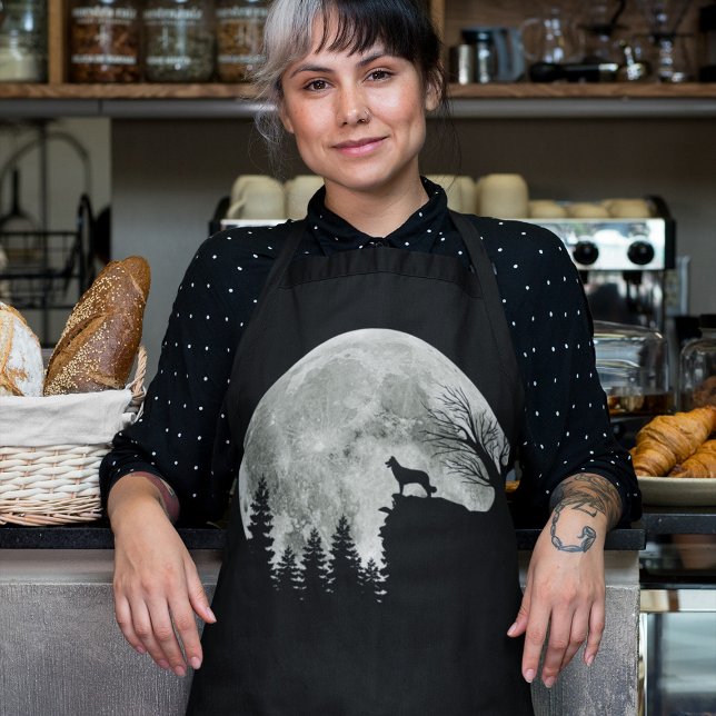 Border Collie silhouette On Mountain Halloween Dog Apron (Creator Uploaded)