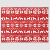 Border Collie Silhouettes Christmas Pattern