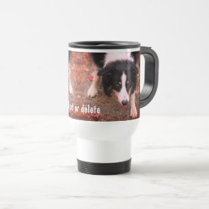 Border Collie Stare Personalized Travel Mug