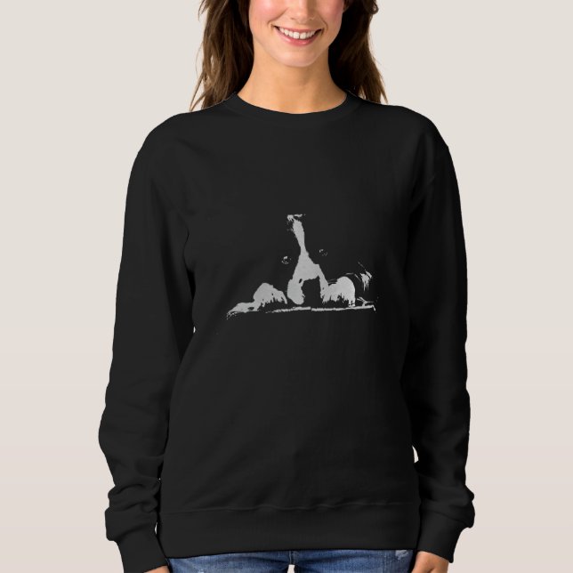 Border Collie Stare  White Minimalistic Sweatshirt (Front)