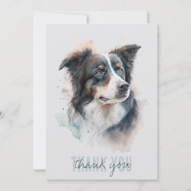 Border Collie Thank You Card (Front)