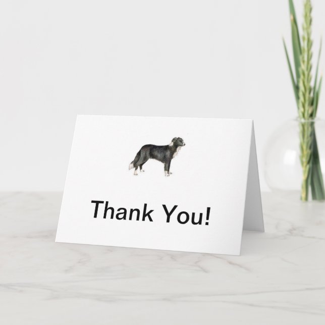 Border Collie Thank You Card (Front)