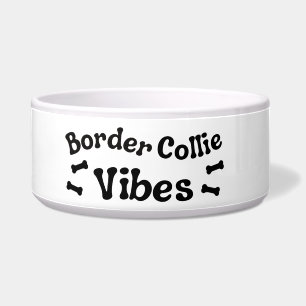 Border Collie Vibes Ceramic Dog Bowl