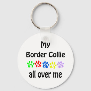 Border Collie Walks Design Key Ring
