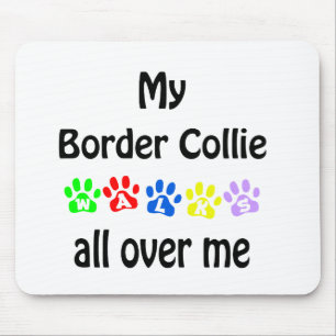 Border Collie Walks Design Mouse Pad