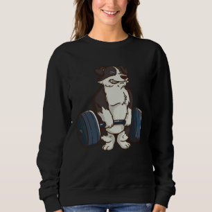 Border Collie Weightlifting Dog Gym Sweatshirt
