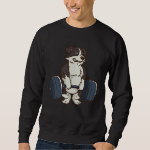 Border Collie Weightlifting Dog Gym Sweatshirt