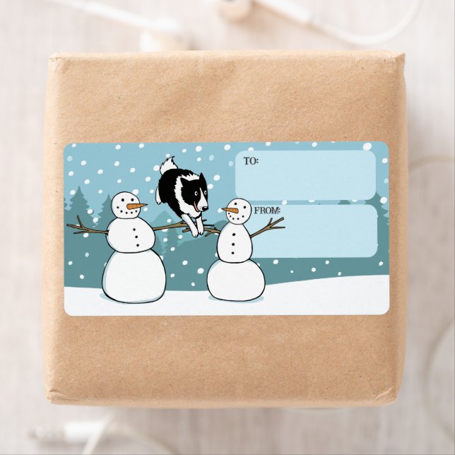 Border Collie Winter Agility Dog Holiday To From (Insitu)