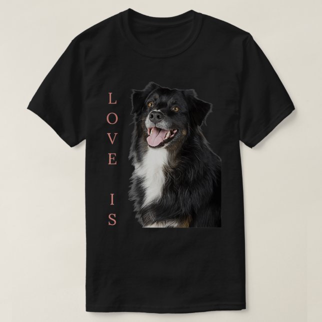 Border Collie  Women Men Kids Love Dog Mum Dad Gif T-Shirt (Design Front)