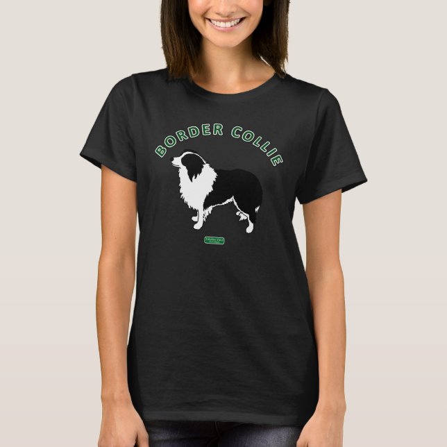 Border Collie Women’s T-shirt (Dark Colours) (Front)