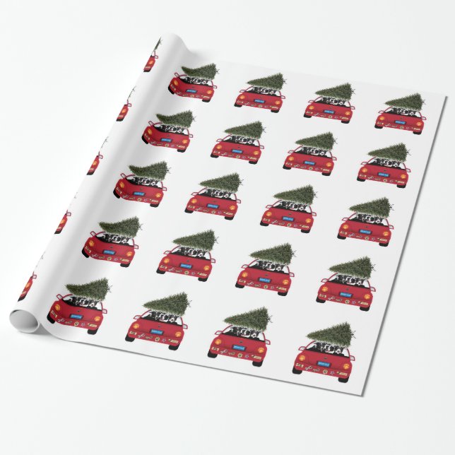 Border Collie Wrapping Paper~The Christmas Tree Paper (Unrolled)