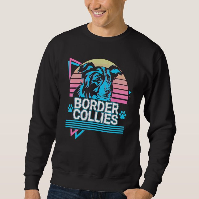 Border Collies Retro Sweatshirt (Front)
